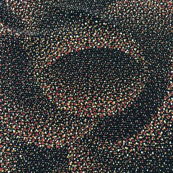 Vintage Libra Sleeveless Mock Neck Nylon Metallic Glitter Top Blk Org Wht Sz S - Picture 3 of 9